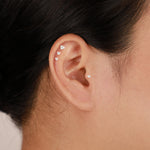 14K Solid Gold Invisible Set Heart Lab Diamond Internal Threaded Helix Conch Cartilage Stud