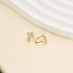 14K Solid Gold Lab Diamond Floral Clicker Hoop Helix Rook Helix Tragus Ring 16G