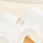 14K Solid Gold Marquise Lab Diamond Threadless Helix Flat Back Earring