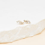 14K Solid Gold Baguette Lab Diamond Cartilage Stud Earring