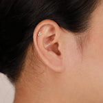 14K Solid Gold Marquise Lab Diamond Threadless Flat Back Earring