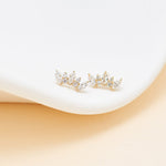 14K Solid Gold Marquise Lab Diamond Cartilage Flat Back Stud Earring 20G 18G 16G