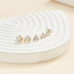 14K Solid Gold Single Diamond Cartilage Flat Back Stud Earring