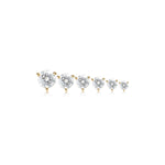 14K Solid Gold Single Diamond Cartilage Flat Back Stud Earring