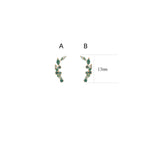 14K Solid Gold Moss Agate Cartilage Stud Threadless Flat Back Push Pin Earring