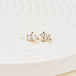 14K Solid Gold Lab Diamond Cartilage Flat Back Stud Earring