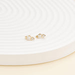 14K Solid Gold Princess Cut Lab Diamond Threadless Cartilage Flat Back Earring