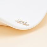 14K Solid Gold Lab Diamond Threadless Cartilage Stud Earring, Push Pin Labret Stud