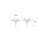 14K Solid Gold Kite Moissanite Cartilage Flat Back Stud Earring