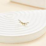 14K Solid Gold Marquise Lab Diamond Curved Helix Flat Back Earring