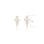 14K Solid Gold Lab Diamond Threadless Flat Back Cartilage Stud Earring