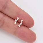 14K Solid Gold Pear Cut Lab Diamond Cartilage Flat Back Stud Earring