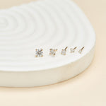 1.5-4mm 14K Solid Gold Lab Diamond Flat Back Stud Earring