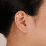 14K Solid Gold Kite Cut Moissanite Cartilage Flat Back Stud Earring