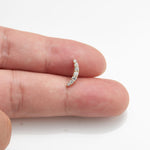20G 18G 16G 14K Solid Gold Lab Diamond Moon Helix Flat Back Earring