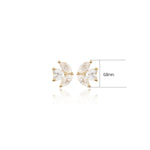 14K Solid Gold Lab Diamond Floral Cartilage Flat Back Stud Earring