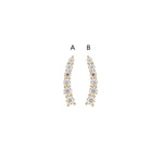 14K Solid Gold Lab Diamond Ear Climbing Earring: Threadless Flat Back Stud