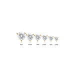 14K Solid Gold Single Diamond Cartilage Flat Back Stud Earring