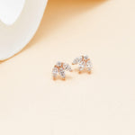 14K Rose Gold Lab Diamond Lotus Cartilage Stud Earring