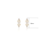 14K Solid Gold Oval Lab Diamond Cartilage Earring: Threadless Push Pin Stud