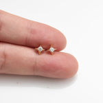 14K Solid Gold Star Threadless Flat Back Earring