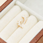 14K Solid Gold Marquise Lab Diamond Cartilage Flat Back Stud Earring