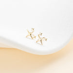 14K Solid Gold Star Cartilage Push Pin Flat Back Stud Earring