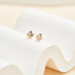 Pear Cut Lab Grown Diamond Flat Back Stud Earrings in 14K Solid Gold