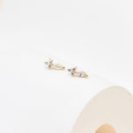 14K Solid Gold Lab Diamonds Push Pin Labret Stud, Threadless Flat Back Earring