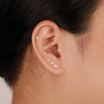 14K Solid Gold Invisible Set Marquise Lab Diamond Screw Back Flat Back Stud Earring