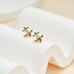 14K Solid Gold Lab Diamond Iris Push Back Stud Earring