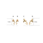 14k Solid Gold Dolphin Threadless Push Pin Flat Back Stud Earring