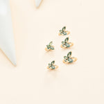 14K Solid Gold Marquise Moss Agate Butterfly Clicker Hoop  Conch Rook Helix Tragus Ring