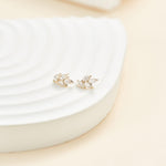 14K Solid Gold Lab Diamond Threadless Flat Back Stud Earring: cartilage, Conch, Helix, Tragus