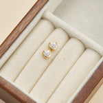 14K Solid Gold Heart Lab Diamond Stud, Threadless Flat Back Earrings for Cartilage, Conch, Earlobes