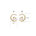 14K Solid Gold Lab Diamond Cartilage Flat Back Stud Earring 20G-16G