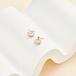 14K Solid Gold Fan Dangle Cartilage Flat Back Earring
