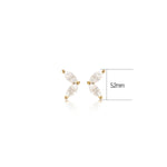 14K Solid Gold Lab Diamond V-Shaped Helix Threadless Flat Back Earring