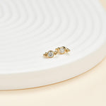 14K Solid Gold Lab Diamond Threadless Conch Flat Back Stud Earring