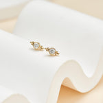 14K Solid Gold Lab Diamond Threadless Conch Flat Back Stud Earring