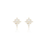 14K Solid Gold Moissanite Flat Back Earring