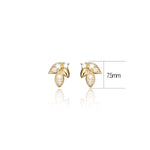 14K Solid Gold Lab Diamond Leaf Threadless Push Pin Flat Back Labret Stud