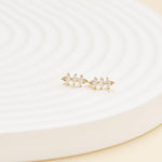 14K Solid Gold Marquise Lab Diamond Threadless Helix Piercing Flat Back Stud Earring