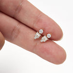 14K Solid Gold Lab Diamond Threadless Conch Flat Back Stud Earring