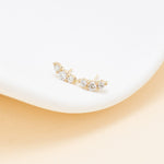 14K Solid Gold Lab Diamond Push Pin Labret Stud, Threadless Flat Back Earring