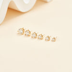 14K Solid Gold Single Diamond Cartilage Flat Back Stud Earring