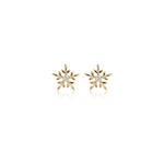 14K Solid Gold Lab Diamond Snowflake Helix Flat Back Earring 20G 18G 16G