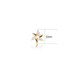 14K Solid Gold Lab Diamond Pinwheel Push Back Cartilage Flat Back Earring
