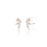 14K Solid Gold Lab Diamond Threadless Cartilage Stud Earring, Push Pin Labret Stud