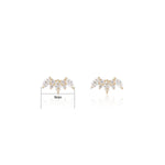 14K Solid Gold Marquise Lab Diamond Cartilage Flat Back Stud Earring 20G 18G 16G